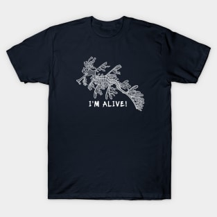 Leafy Seadragon - I'm Alive! - detailed animal ink design T-Shirt